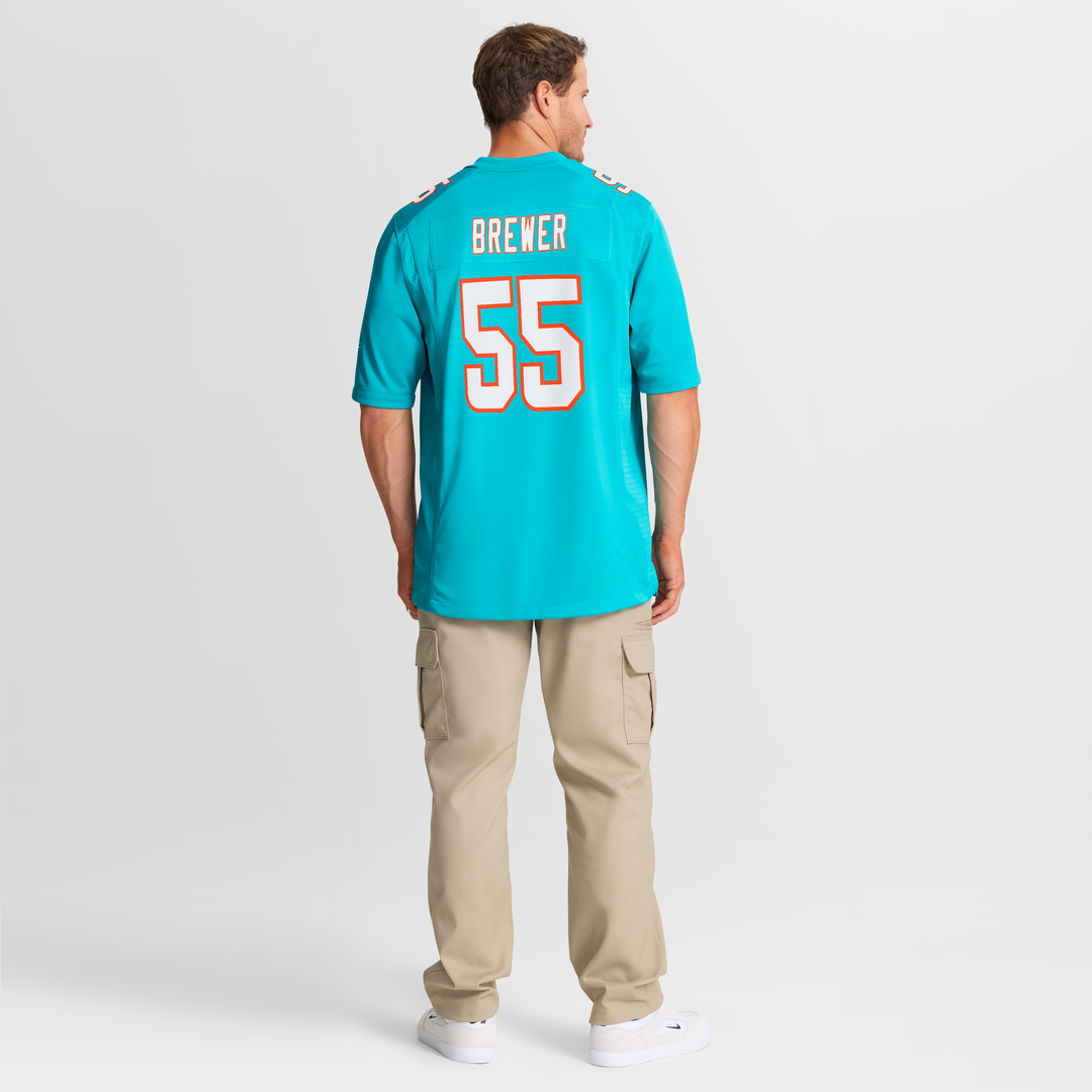 Aaron Brewer Miami Dolphins Nike Game Jersey - Aqua