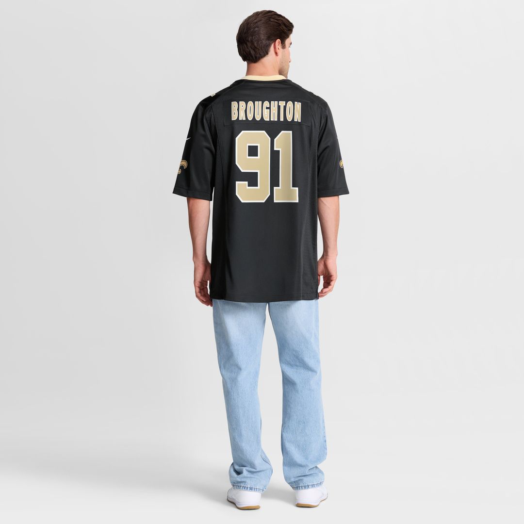 Vernon Broughton New Orleans Saints Nike Team Game Jersey - Black