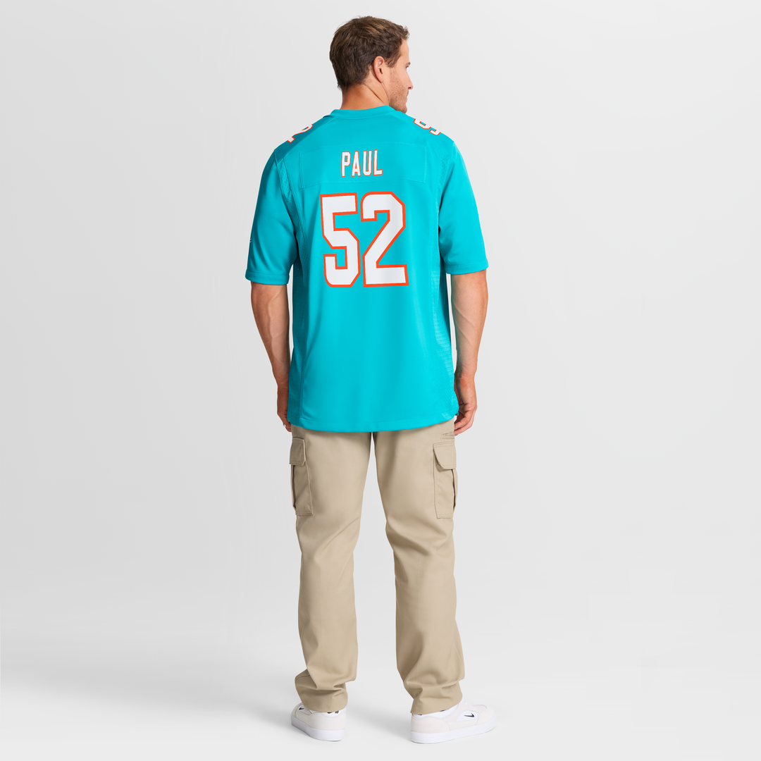 Patrick Paul Miami Dolphins Nike Game Jersey - Aqua