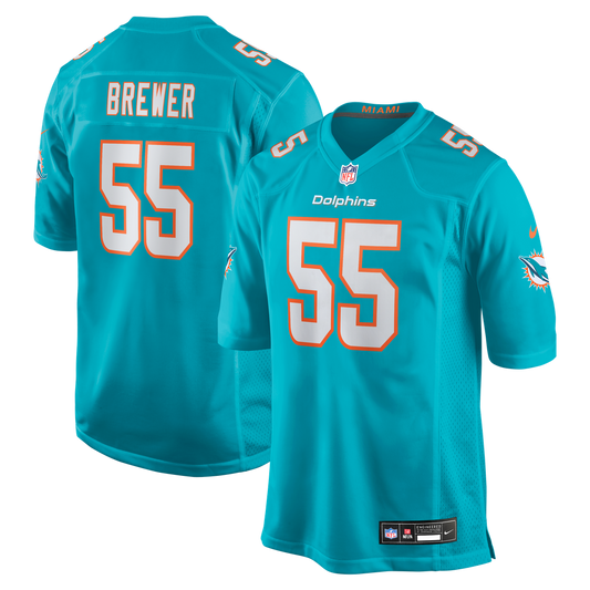 Aaron Brewer Miami Dolphins Nike  Game Jersey -  Aqua